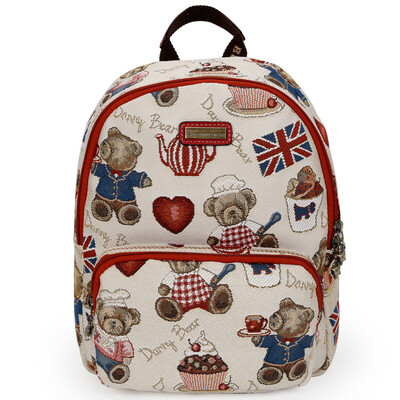 

Danny Bear DANNY BEAR food bear series ladies backpack shoulder bag new female bag DBKA165067-169 white with red