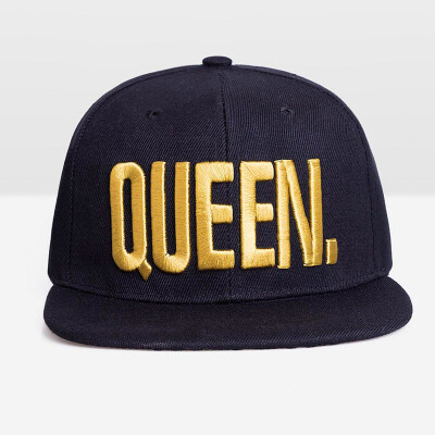 

WISHCLUB 2017 WISH CLUB 2017 New Men's King Baseball Cap Fashion Lady Queen Hip Hop Hat Couple Embroidery Hat