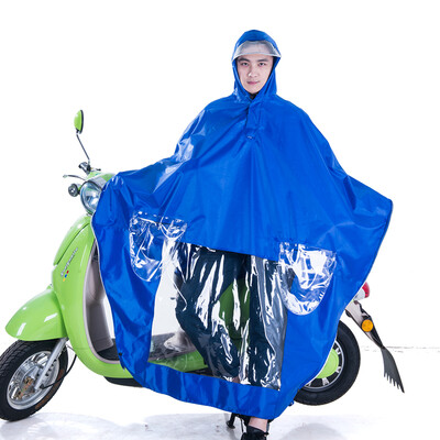 

Kendo outdoor riding adult motorcycle electric car battery car raincoat male&female single poncho plus thickening P1-N sky blue