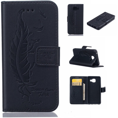 

Black Plumes and birds Embossed PU Leather Wallet Case Classic Flip Cover with Stand Function and Credit Card Slot for SAMSUNG Gal