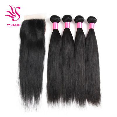 

Indian Straight Virgin Hair With Closure Indian Virgin Hair 4 Bundles Human Hair With Closure Indian Straight Hair With Closure