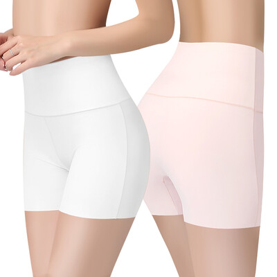 

The United States&Ya Ting 2 high waist ice silk safety pants ladies underwear a seamless cotton crotch underwear female white pink L code