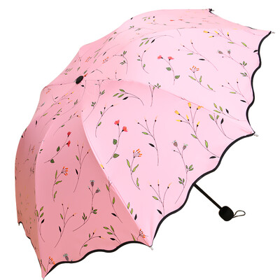 

Wei Long thickening black rubber sunny umbrella creative birthday gift girls to send students wife girlfriend girlfriends household items practical gifts Begonia flowers pink