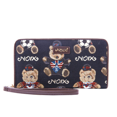 

Nuts NOIX NXQ6006 Necklace Series Women's Bags Bag Long Pockets Wallets Cute Cubs Student Girls Coin Purse Black