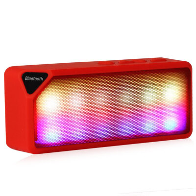 

X3S Mini Multi-Color Flash LED Light Wireless Bluetooth Speaker with Built-in Microphone Support USB AUX FM Radio TF Card