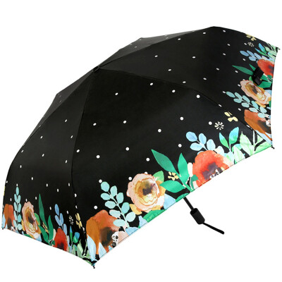 

Jingdong supermarket] Paradise umbrella (UPF50 +) hit the black rubber carbon fiber three fold ultra-light sun umbrella sunny umbrella 31816E figure red