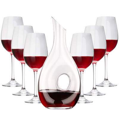 

Luo set (ROUPA) red wine glass wok set wine set 7 sets (410ml red wine glass * 6 +1000ml wakeers * 1) gift fine wine rack and four wine accessories