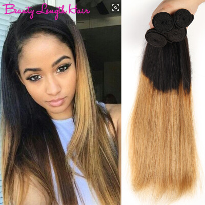 

Ombre Brazilian Virgin Hair Straight 4Pcs Lot Ombre Brazilian Hair Weave Bundles Brazilian Straight Hair