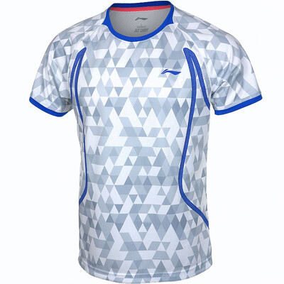 

Li Ning LI-NING 17 лет новый бадминтон рубашка с коротким рукавом вокруг шеи футболка AAYM001-1 мужской стандартный белый M