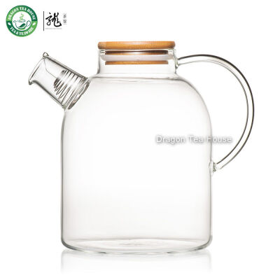 

Large Clear Glass Teapot Tea Kettle with Bamboo Lid and Filter 1600ml 56oz