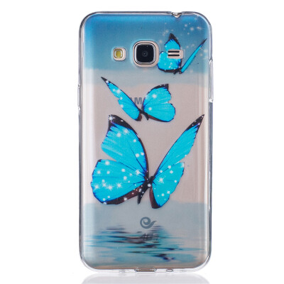 

Blue butterfly Dress girl Pattern Soft Thin TPU Rubber Silicone Gel Case Cover for SAMSUNG Galaxy J3 2016J310