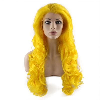 

Iwona Synthetic Hair Lace Front Long Wavy Yellow Wig