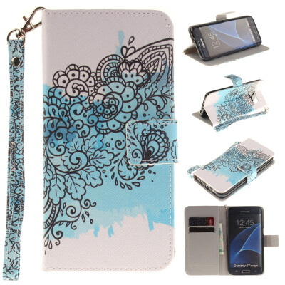 

Butterfly flowers Design PU Leather Flip Cover Wallet Card Holder Case for SAMSUNG GALAXY S7 Edge