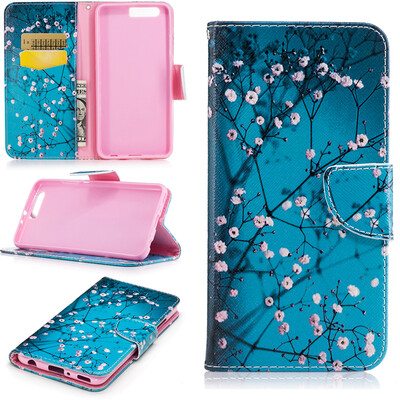 

Plum blossom Design PU Leather Flip Cover Wallet Card Holder Case for Huawei P10 Plus