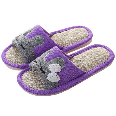 

Jingdong supermarket] set pure JICHUN slippers linen slippers breathable non-slip couples home drag women pink 39-40 yards (for 37-38 yards) 17003