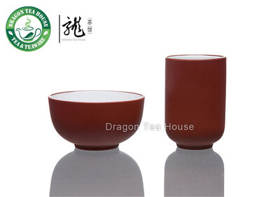 

Chinese Zisha Clay Glazed Red Aroma Tea Cup Set