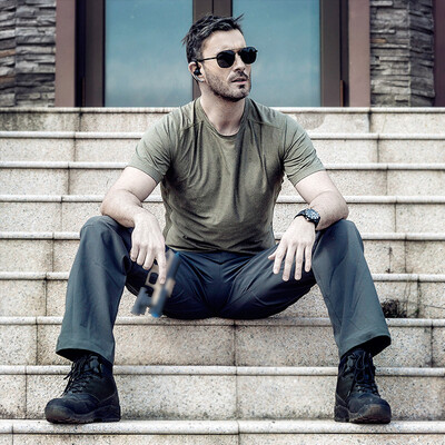 

FREE SOLDIER Outdoor sports tactical round neck t-shirt new model spring-summer quick-drying breathable elasticity t-shirt