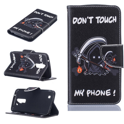 

Grim Reaper Design PU Leather Flip Cover Wallet Card Holder Case for LG K10