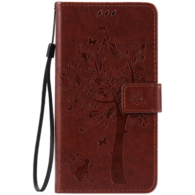 

Brown Tree Design Кожа PU флип крышки Кошелек Карты Держатель чехол для WIKO SLIDE 2