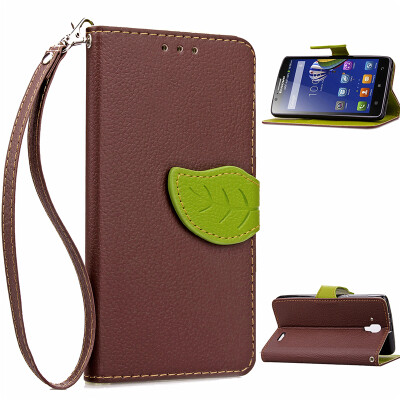 

Brown Design PU Leather Flip Cover Wallet Card Holder Case for Lenovo A536