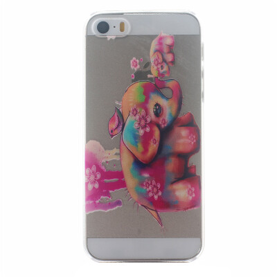 

Color elephant Pattern Soft Thin TPU Rubber Silicone Gel Case Cover for IPHONE 5/5S/5SE