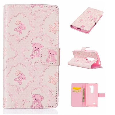 

Little bear Design PU Leather Flip Cover Wallet Card Holder Case for LG LEON H340N