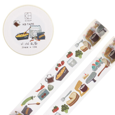 

Kinbor hand&paper tape 35mmx10m hand count illustrations color stationery tape private kitchen DTB64027