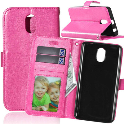 

Rose red Style Classic Flip Cover with Stand Function and Credit Card Slot for Lenovo VIBE P1M