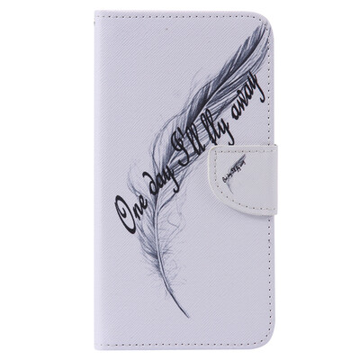 

Feather Design PU Leather Flip Cover Wallet Card Holder Case for LG K10