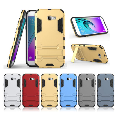 

Gold Slim Robot Armor Kickstand Shockproof Hard Rugged Rubber Back Case For SAMSUNG Galaxy A7 2017A720