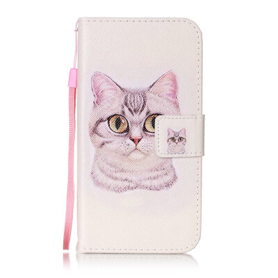 

Short Hair Cat Design PU Leather Flip Cover Wallet Card Holder Case for Samsung Galaxy ON 5G5500