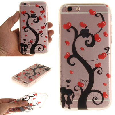 

Lovers under the tree Pattern Soft Thin TPU Rubber Silicone Gel Case Cover for IPHONE 66S