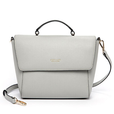 

JESSIE & JANE&simple shoulder Messenger bag leather handbag handbag J27S1271753GY gray