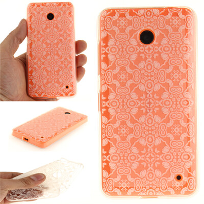 

Half white flowers Pattern Soft Thin TPU Rubber Silicone Gel Case Cover for Nokia Lumia 630