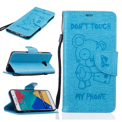 

Light Blue Bear выбитый PU кожаный бумажник чехол Классический откидная крышка с подставкой Функция и слот кредитной карты для Sam