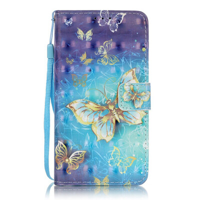 

Golden Butterfly Design PU Leather Flip Cover Wallet Card Holder Case for SAMSUNG G530