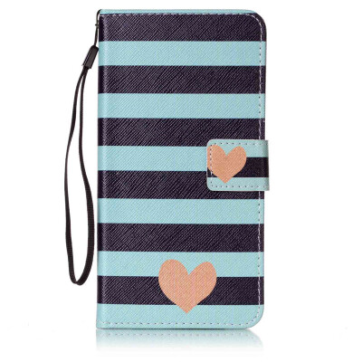 

Blue Stripes Design PU Leather Flip Cover Wallet Card Holder Case for ASUS Zenfone 3/ZS570KL