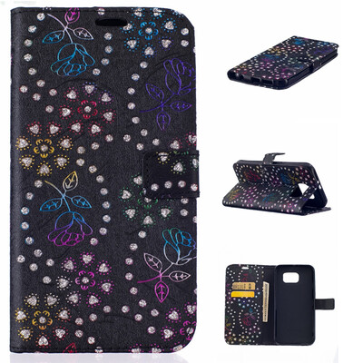 

Black Peacock pattern Embossed PU Leather Wallet Case Classic Flip Cover with Stand Function and Credit Card Slot for SAMSUNG GALAXY S7 Plus
