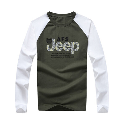 

Battlefield Jeep Long Sleeve T-Shirt Men Fashion Casual Slim Round Collar Print Men's T-Shirt 16057Z3002 Blue L