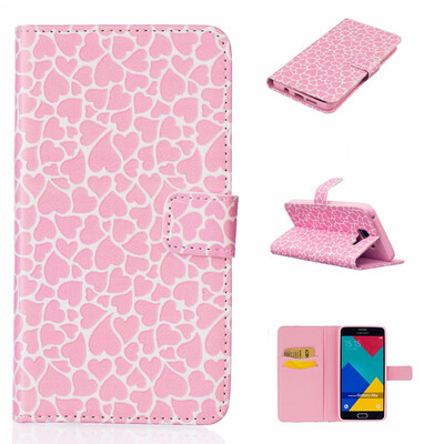 

Lovely Heart Design PU Leather Flip Cover Wallet Card Holder Case for SAMSUNG GALAXY A5 2016/A510