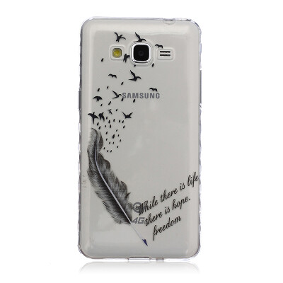 

Feathers and birds Pattern Soft Thin TPU Rubber Silicone Gel Case Cover for SAMSUNG GALAXY Grand Prime G530