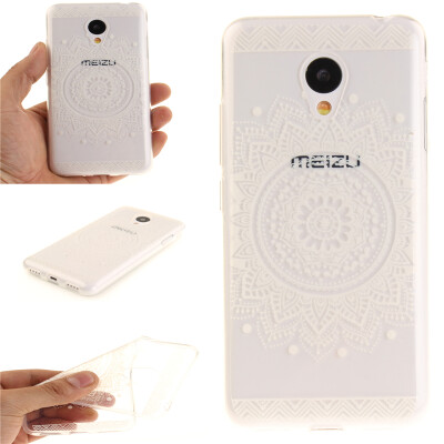 

White mandala Pattern Soft Thin TPU Rubber Silicone Gel Case Cover for MEIZU MX3