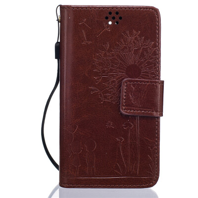 

Brown Lovers and Dandelion Style Embossing Classic Flip Cover with Stand Function and Credit Card Slot for SONY Xperia X Performance