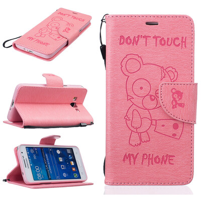 

Pink Bear Embossed PU Leather Wallet Case Classic Flip Cover with Stand Function and Credit Card Slot for SAMSUNG GALAXY Grand Pr