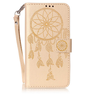 

Golden Wind Chime Design PU Leather Flip Cover Wallet Card Holder Case for SAMSUNG S6