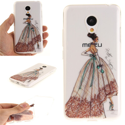 

Hand-painted dress Pattern Soft Thin TPU Rubber Silicone Gel Case Cover for MEIZU MX3