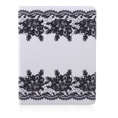 

Lace Style Embossing Classic Flip Cover with Stand Function and Credit Card Slot for iPad 4