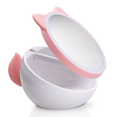 

Jingdong supermarket] dry Yue (qianyue) to send his girlfriend birthday gift Meng pet makeup mirror love wedding gift folding mirror fox models Tiffany blue