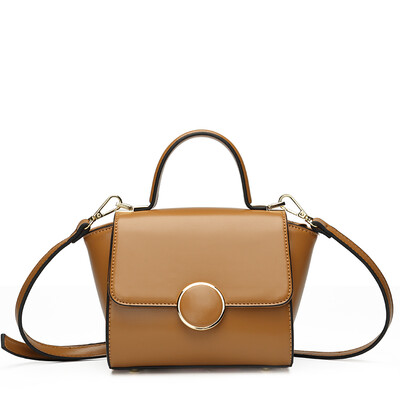 

Langsha LangSha handbag ladies shoulder bag package Europe and the United States trend of women's bags simple fashion Messenger bag L1395-1Y caramel color