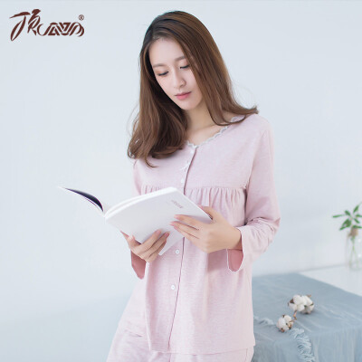 

Топ Guahua Pajamas Women Lovely Round Long Sleeve Home Set 2017 Осень Новый t80189 Розовый 175